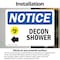 Signmission Decon Shower (Left Arrow) Sign With Symbol, 7 in W x Rectangle, Vinyl Decal OS-2PACK-NS-D-57-L-10952 - alternate 6